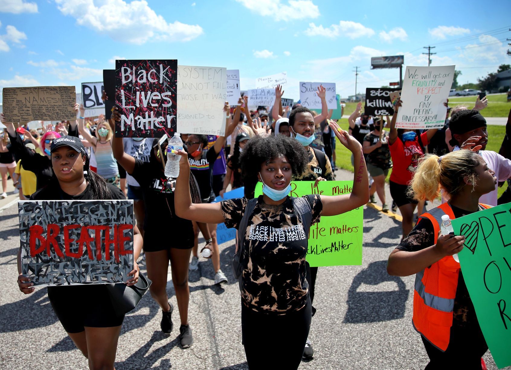 Protest march for George Floyd in St. Charles